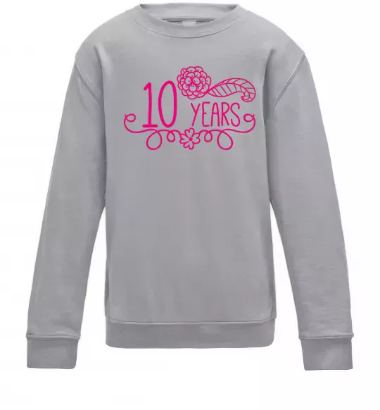 Дитячий світшот 10 years for girl Сірий меланж фото