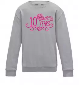 Дитячий світшот 10 years for girl Сірий меланж фото