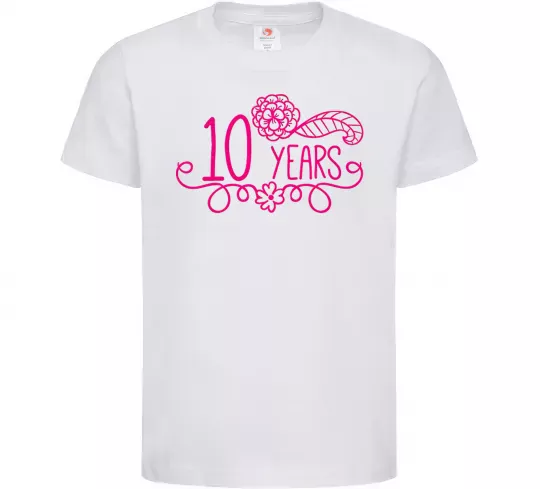 Дитяча футболка 10 years for girl Білий фото
