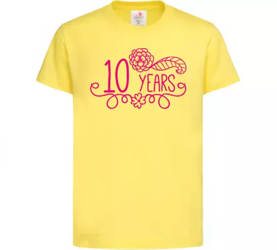 Дитяча футболка 10 years for girl Лимонний фото