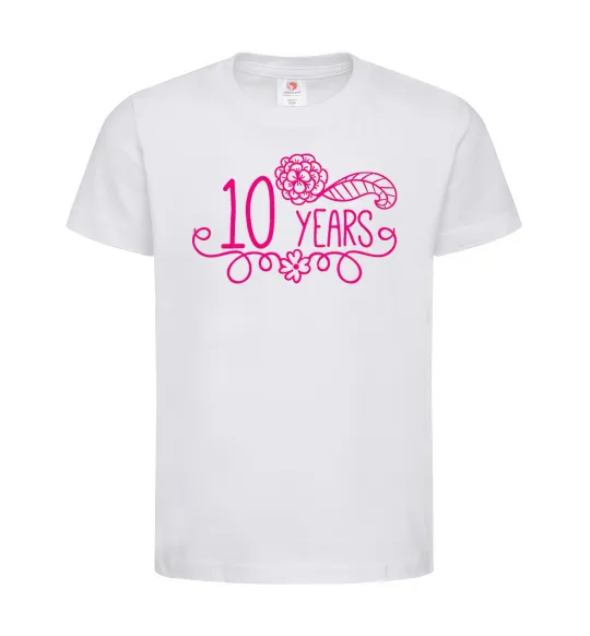 Детская футболка 10 years for girl Белый фото