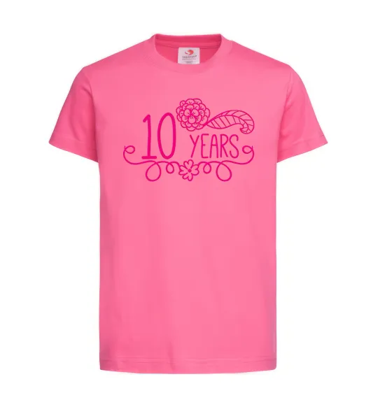 Детская футболка 10 years for girl Ярко-розовый фото