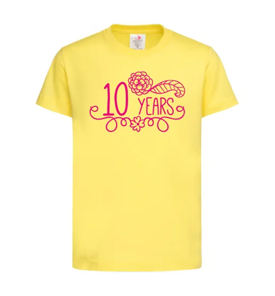 Детская футболка 10 years for girl Лимонный фото
