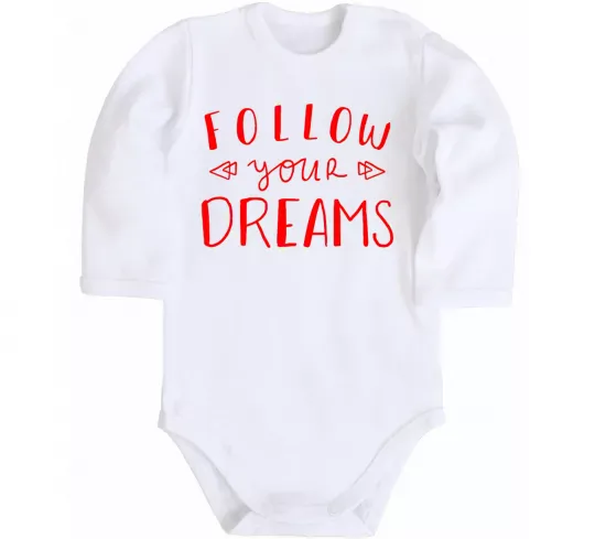 Дитячий бодік Follow your dreams Білий фото