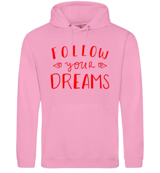 Мужская толстовка (худи) Follow your dreams Розовый фото