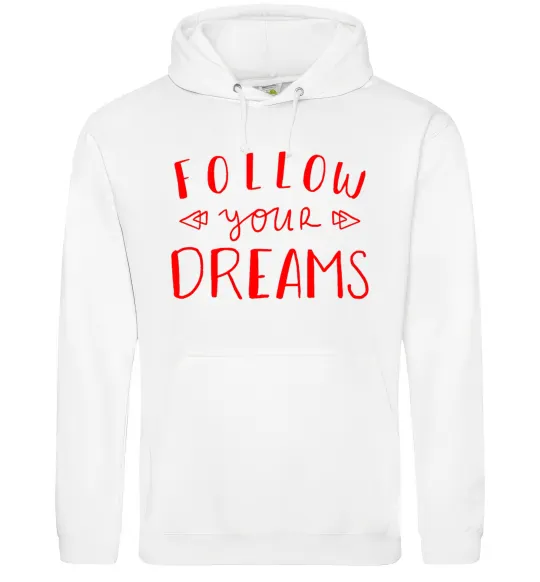 Чоловіча толстовка (худі) Follow your dreams Білий фото
