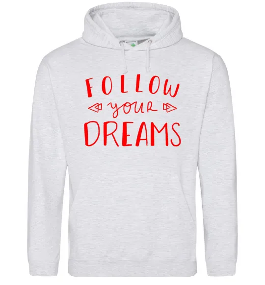 Чоловіча толстовка (худі) Follow your dreams Сірий меланж фото