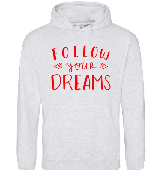 Жіноча толстовка (худі) Follow your dreams Сірий меланж фото