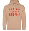 Жіноча толстовка (худі) Follow your dreams Пісочний Жіноча толстовка (худі) Follow your dreams Пісочний фото