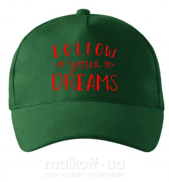 Кепка Follow your dreams Темно-зеленый фото