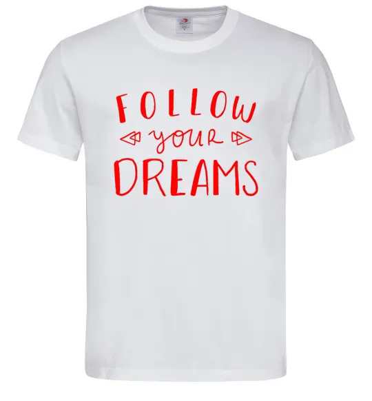 Мужская футболка Follow your dreams Белый фото