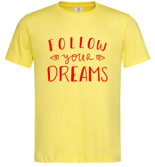 Мужская футболка Follow your dreams Лимонный фото