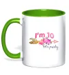Чашка з кольоровою ручкою I'm ten let's party Лаймовий фото