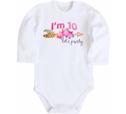 Дитячий бодік I'm ten let's party Дитячий бодік I'm ten let's party