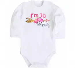 Детский боди I'm ten let's party Белый фото