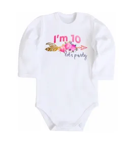 Детский боди I'm ten let's party Белый фото