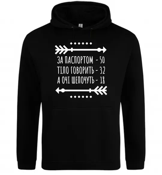 Женская толстовка (худи) За паспортом 50 Черный фото