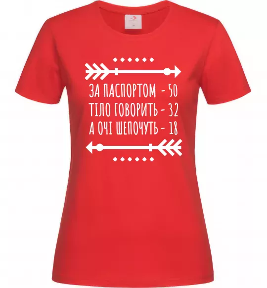 Жіноча футболка За паспортом 50 Червоний фото