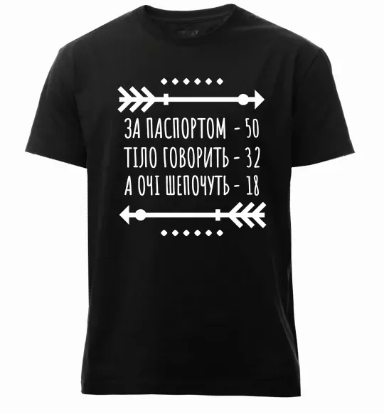Мужская премиум футболка За паспортом 50 Черный фото