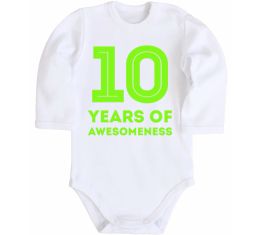 Детский боди 10 years of awesomeness