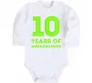 Детский боди 10 years of awesomeness Белый фото