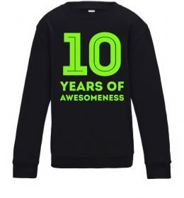 Детский Свитшот 10 years of awesomeness