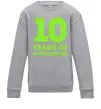 Детский Свитшот 10 years of awesomeness Серый меланж фото
