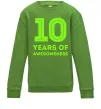 Детский Свитшот 10 years of awesomeness Лаймовый фото