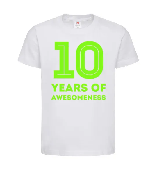 Детская футболка 10 years of awesomeness Белый фото