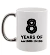 Чашка з кольоровою ручкою 8 years of awesomeness Срібло фото