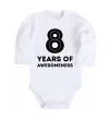 Детский боди 8 years of awesomeness Белый фото