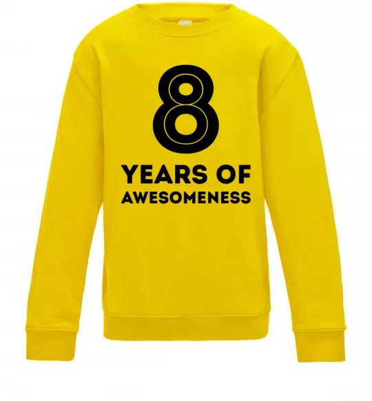 Дитячий світшот 8 years of awesomeness Сонячно жовтий фото
