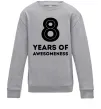 Дитячий світшот 8 years of awesomeness Сірий меланж фото