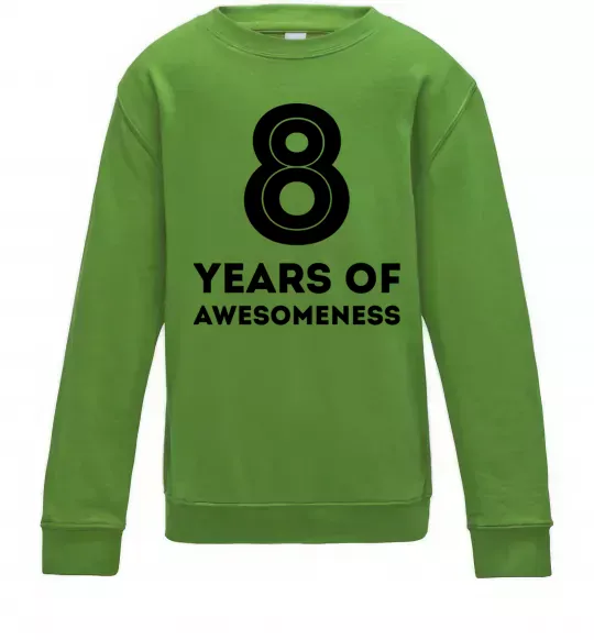 Дитячий світшот 8 years of awesomeness Лаймовий фото