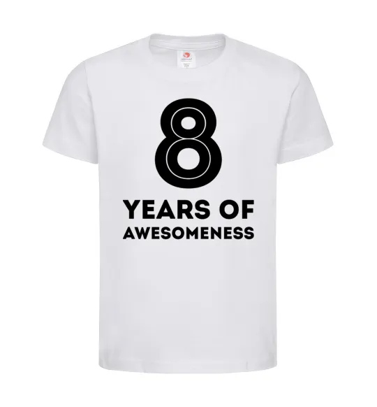 Детская футболка 8 years of awesomeness Белый фото