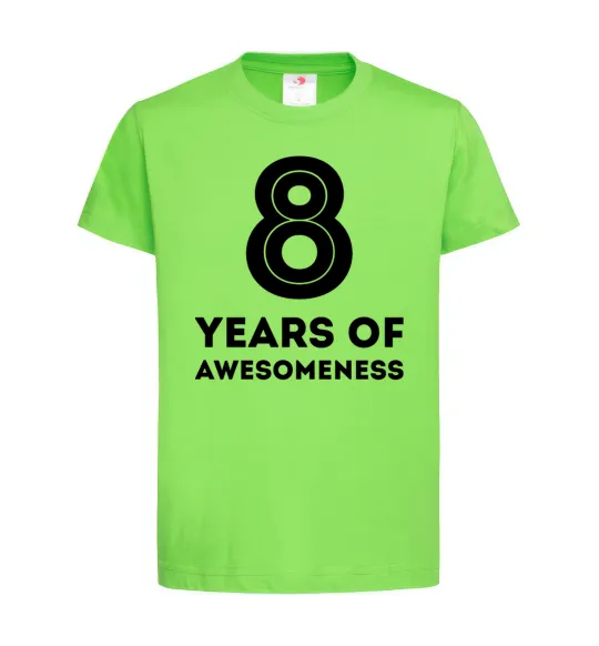 Детская футболка 8 years of awesomeness Лаймовый фото