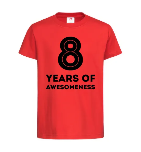 Детская футболка 8 years of awesomeness Красный фото