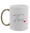Чашка з кольоровою ручкою Ten heart Золото Чашка з кольоровою ручкою Ten heart Золото фото