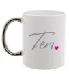 Чашка з кольоровою ручкою Ten heart Срібло Чашка з кольоровою ручкою Ten heart Срібло фото