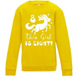 Детский Свитшот This girl is eight Детский Свитшот This girl is eight