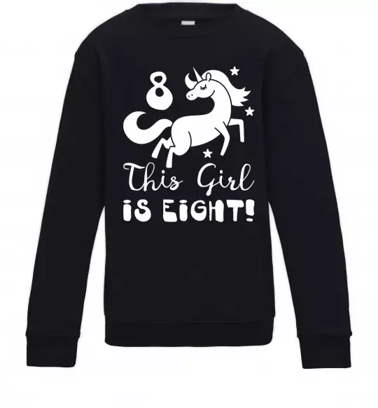 Дитячий світшот This girl is eight Чорний фото