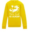 Детский Свитшот This girl is seven Солнечно желтый фото