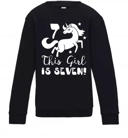 Детский Свитшот This girl is seven Черный фото