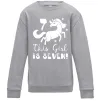 Детский Свитшот This girl is seven Серый меланж фото