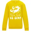 Детский Свитшот This girl is six Солнечно желтый фото
