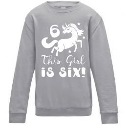 Детский Свитшот This girl is six