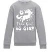 Детский Свитшот This girl is six Серый меланж фото