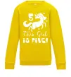 Детский Свитшот This girl is five Солнечно желтый фото