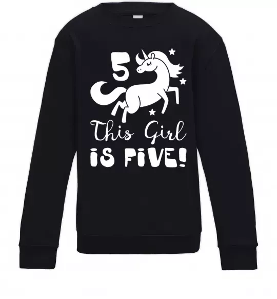 Детский Свитшот This girl is five Черный фото