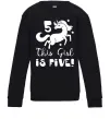 Детский Свитшот This girl is five Черный фото
